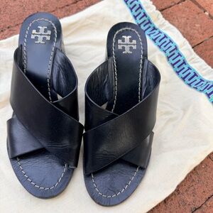 Tory Burch Black Leather Sandals